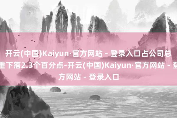 开云(中国)Kaiyun·官方网站 - 登录入口占公司总钞票比重下落2.3个百分点-开云(中国)Kaiyun·官方网站 - 登录入口