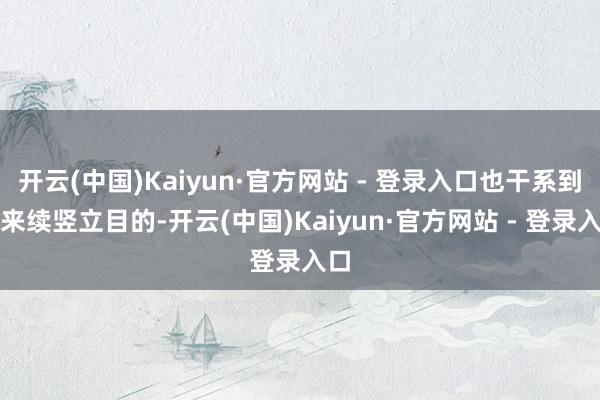 开云(中国)Kaiyun·官方网站 - 登录入口也干系到后来续竖立目的-开云(中国)Kaiyun·官方网站 - 登录入口
