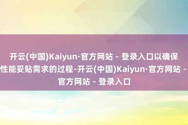开云(中国)Kaiyun·官方网站 - 登录入口以确保其功能和性能妥贴需求的过程-开云(中国)Kaiyun·官方网站 - 登录入口
