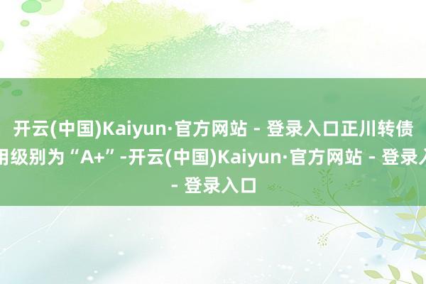 开云(中国)Kaiyun·官方网站 - 登录入口正川转债信用级别为“A+”-开云(中国)Kaiyun·官方网站 - 登录入口
